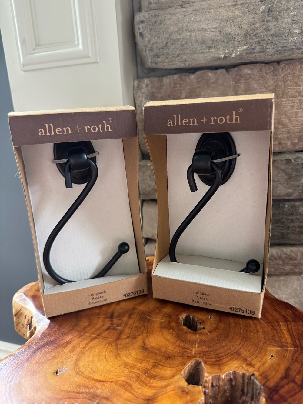 Lot of 2 Allen + Roth Curtain Holdbacks Tiebacks Aged Bronze #0275139 New